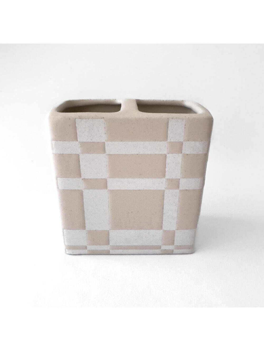 New Koolaburra by UGG‎ Modern Ceramic Plaid Toothbrush Holder